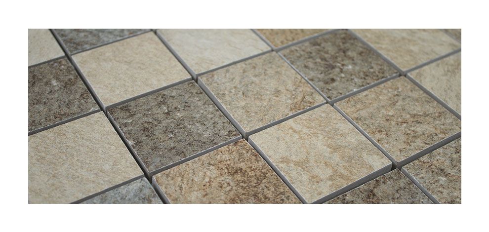 Mosaik Fliesen - ARDESIA 4,8x4,8cm Sand Netz 30x30cm