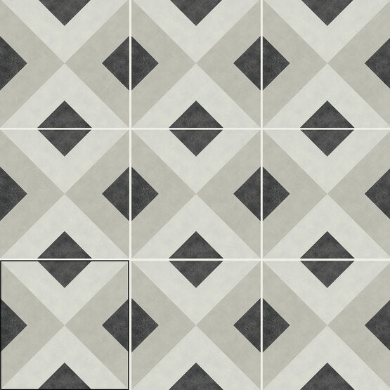 Brianna Enya und Nora Dekor-Fliesen von Carmen True Tiles Format 15X15cm