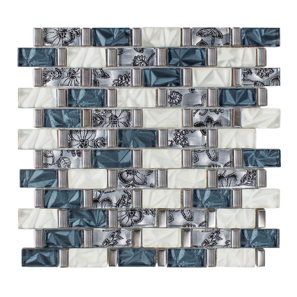 Mosaik Fliesen - Brick STELLINA azul Netz 30x31cm