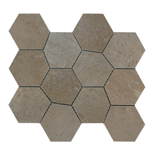 Mosaik Fliesen - Esagona marrone Netz 25,9x22,4cm
