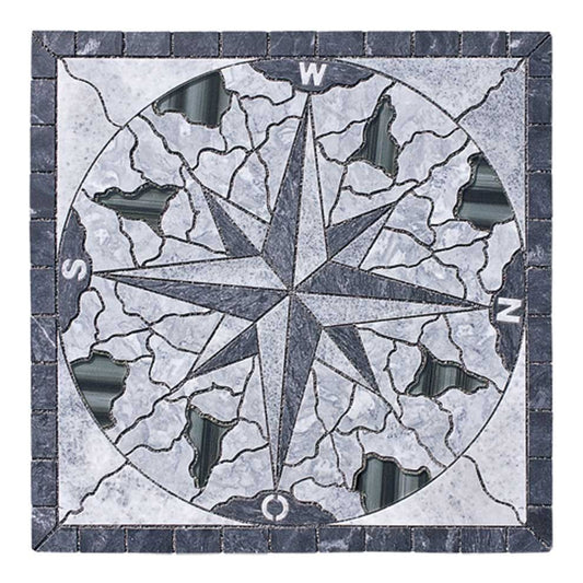 Rosone Fliesen - Isola nero Drehbar 66x66cm