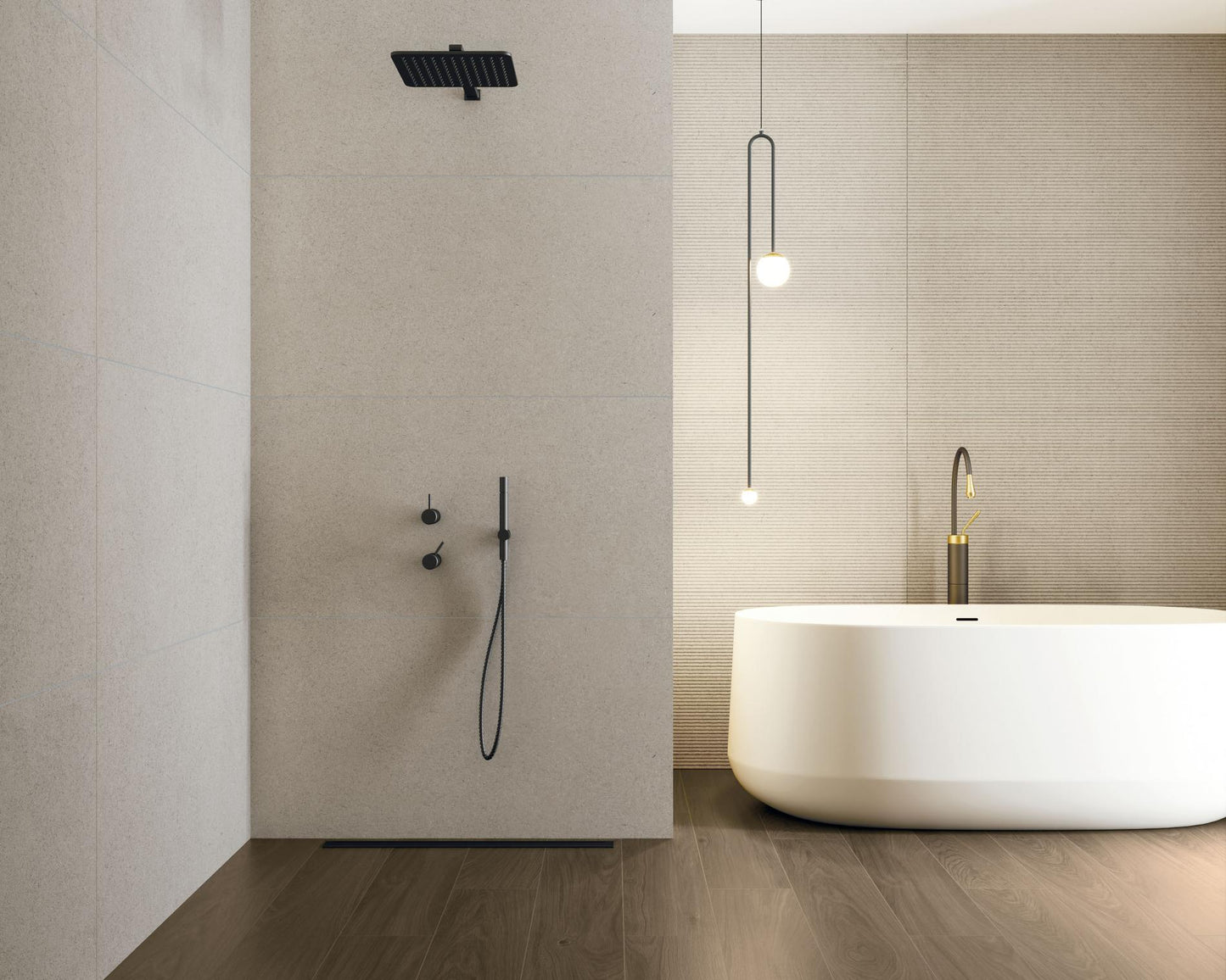 Serie Portlandstone Kalon und Lin Pamesa Ceramica - Ausstellung  Bad 53