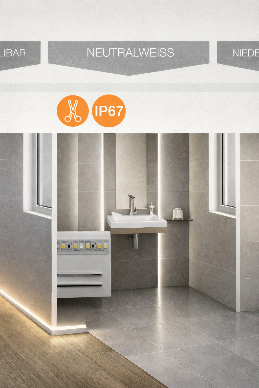 Schlüter-LIPROTEC-WSI Streuscheibe Dusche für LLE Ecken-Trägerprofil