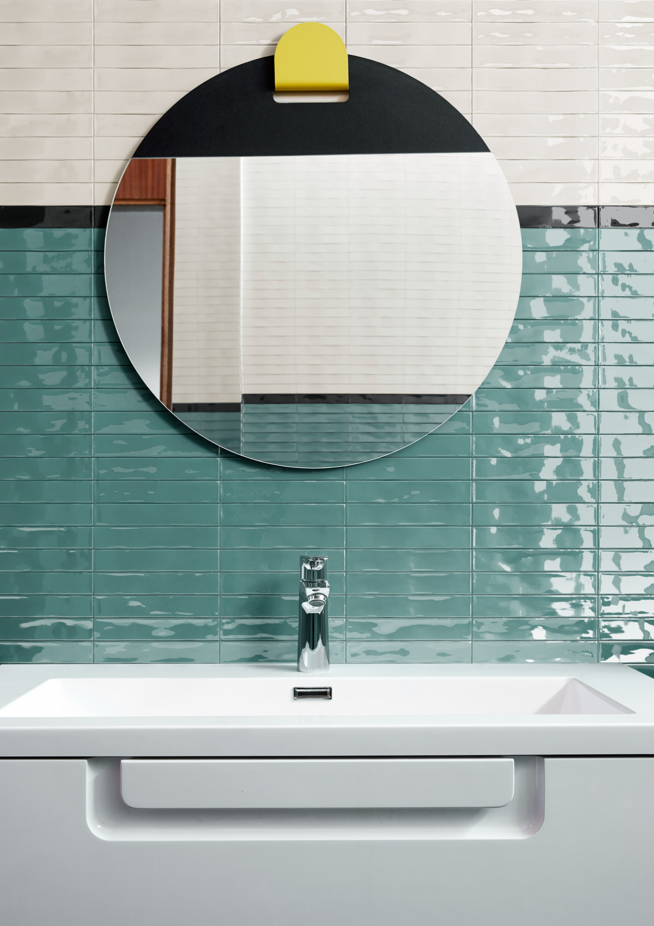 Marazzi Luz Otanio Bianco und Nero Lux Wandfliese 5,3X30