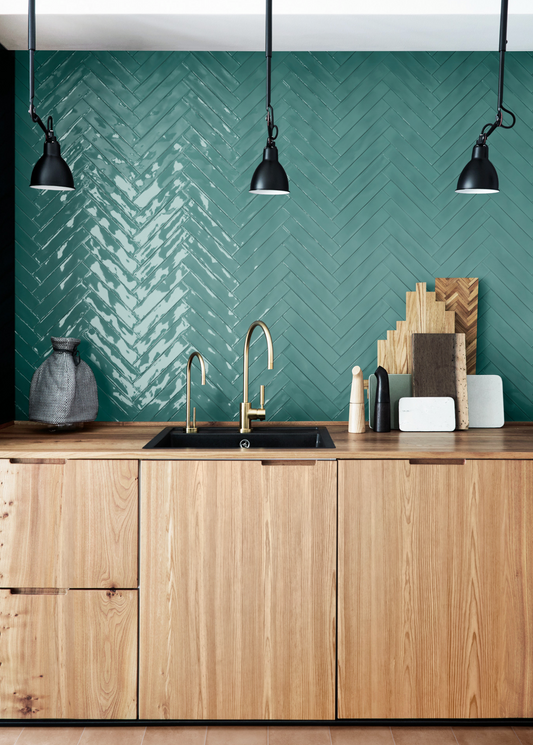 Marazzi Luz Otanio Bianco und Nero Lux Wandfliese 5,3X30