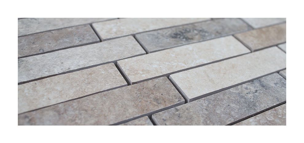 Mosaik Fliesen - Muro Travertino chiaro/noce Netz 30x30cm