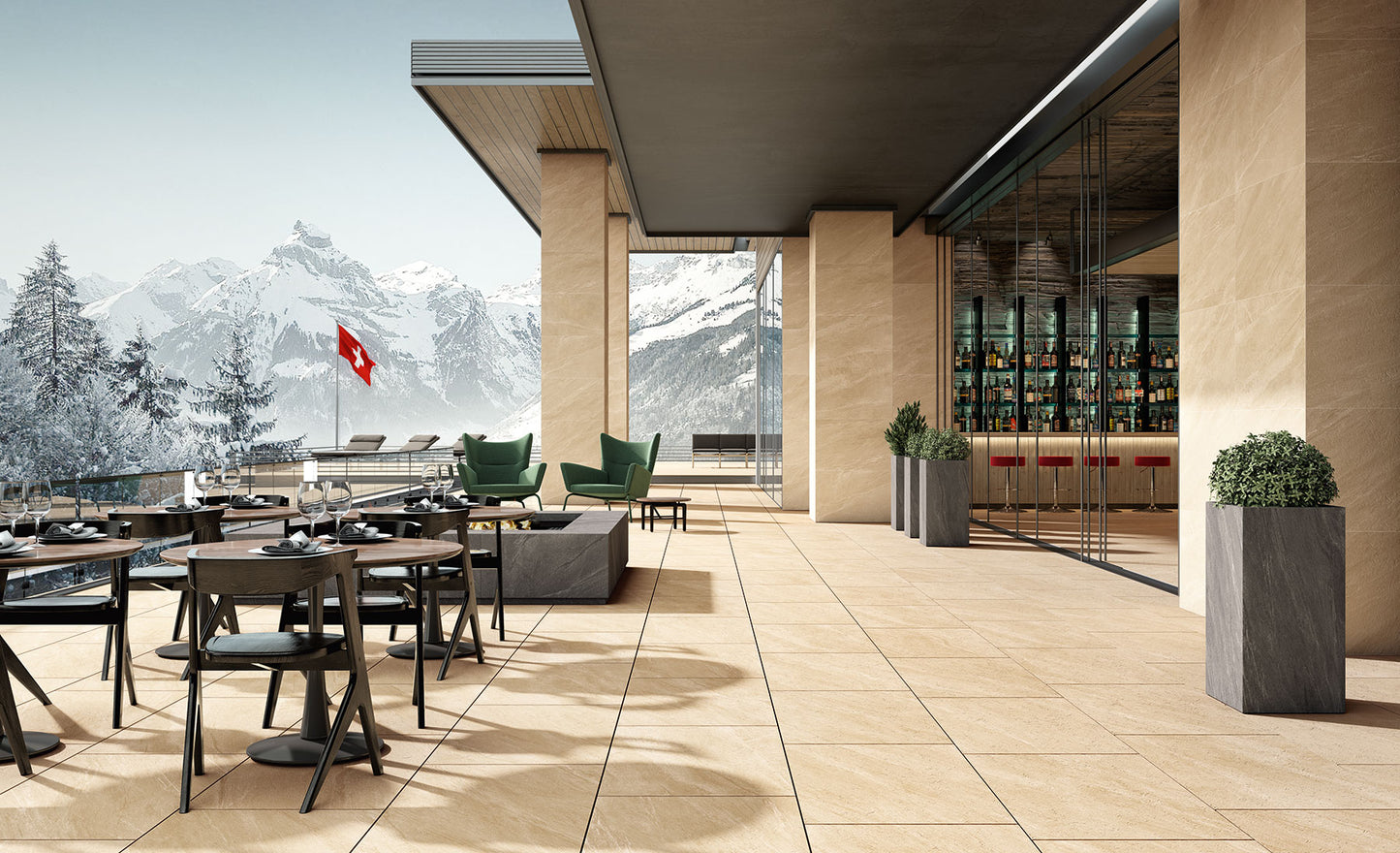 Thermae NovaBell Italien -Outdoor Platten für Außenbereich Treppen und  Pools