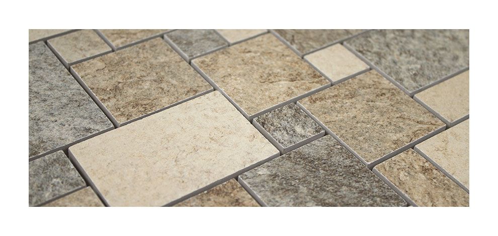 Mosaik Fliesen - Opus Ardesia Sand Netz 30x30cm