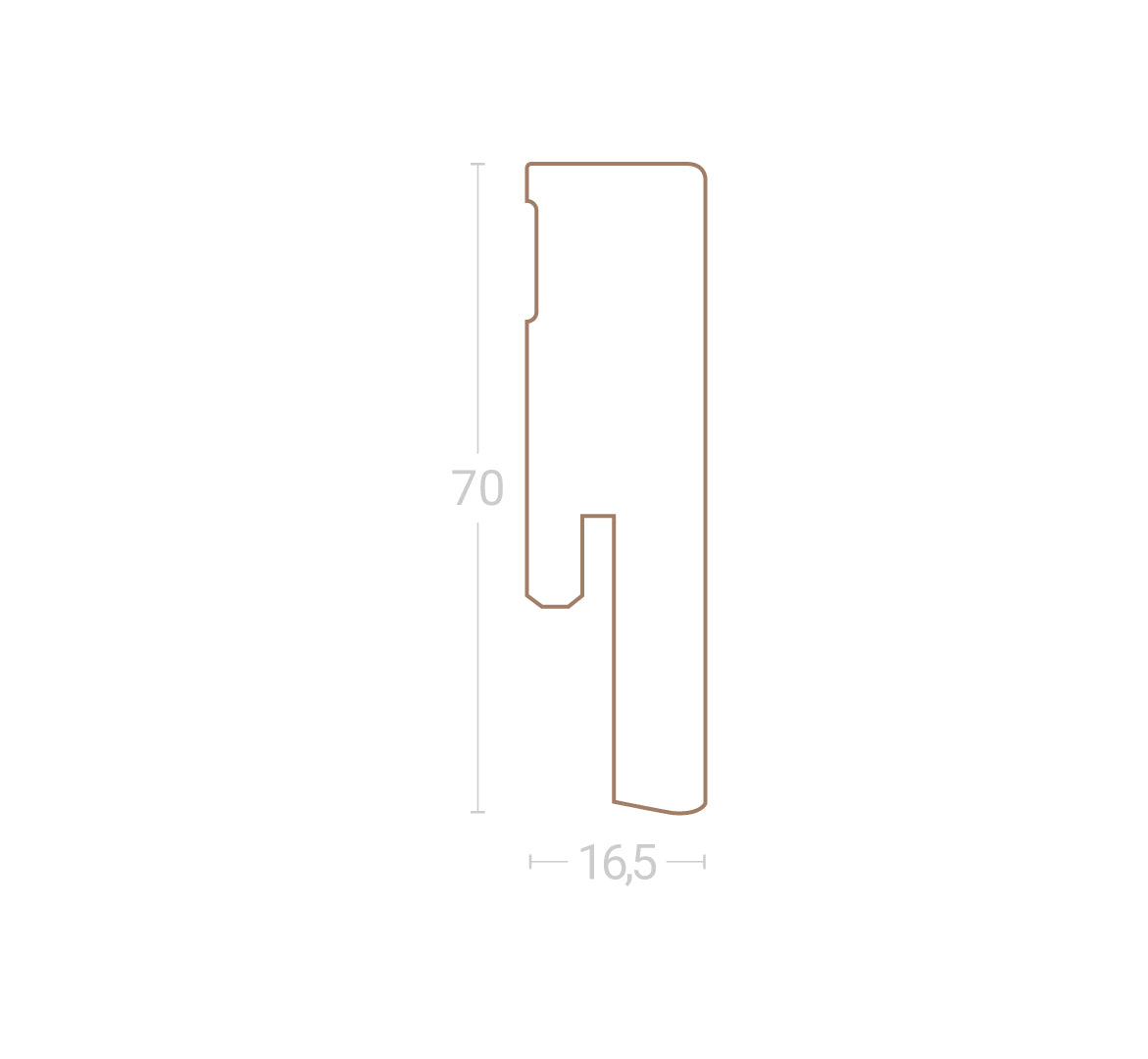Parador decorative skirting board SL 18 Uni D001 - waterproof - 2.57m