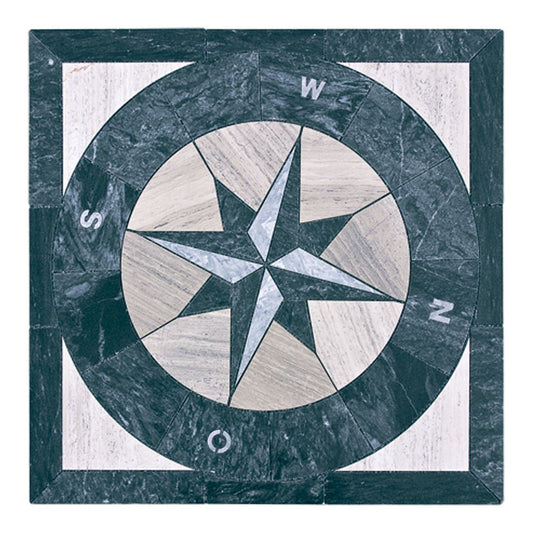 Rosone Fliesen - Rosa dei Venti nero 67x67cm