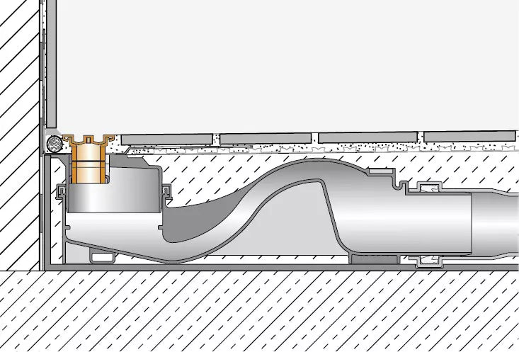 Schlüter-KERDI-LINE-VARIO WAVE - Kürzbares W-förmiges Entwässerungsprofil zur Verwendung mit einem Schlüter-KERDI-LINE-VARIO-H Ablauftopf