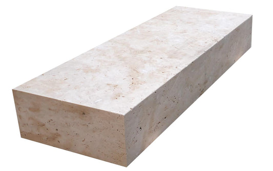 Travertin Block-Stufe Toledo braun-beige 100 x 35 x 15 - für Terrassen und Garten