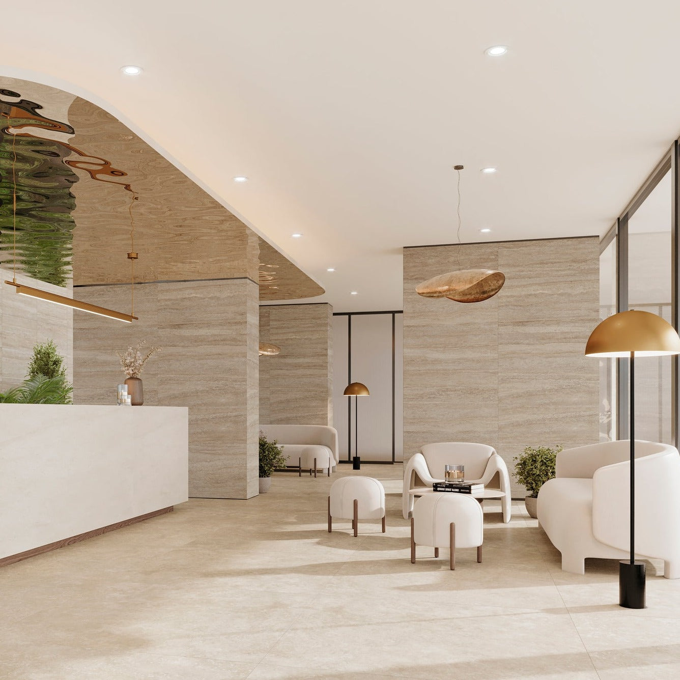 Travertino Serie Tau Ceramica Spanien - Feinsteinzeug Travertin Optik