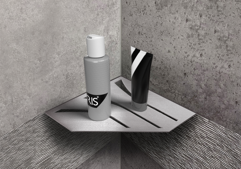 Eckablage Dusche aus Edelstahl - Blanke - Platz für Shampoo
