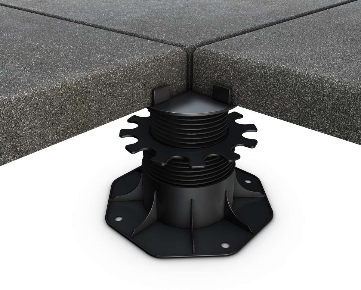 Terrassenlager mit Fugenkreuz Karle&Rubner Stellfuesse verstellbar 25-225 mm