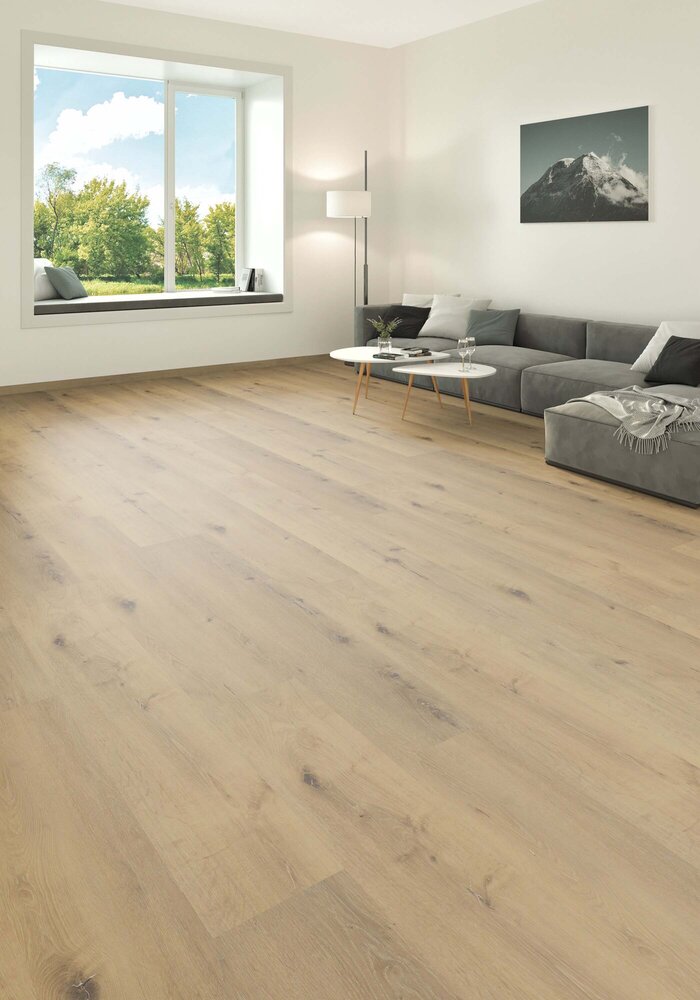 Vinyl Tilo Oak Safari with click system and impact sound insulation