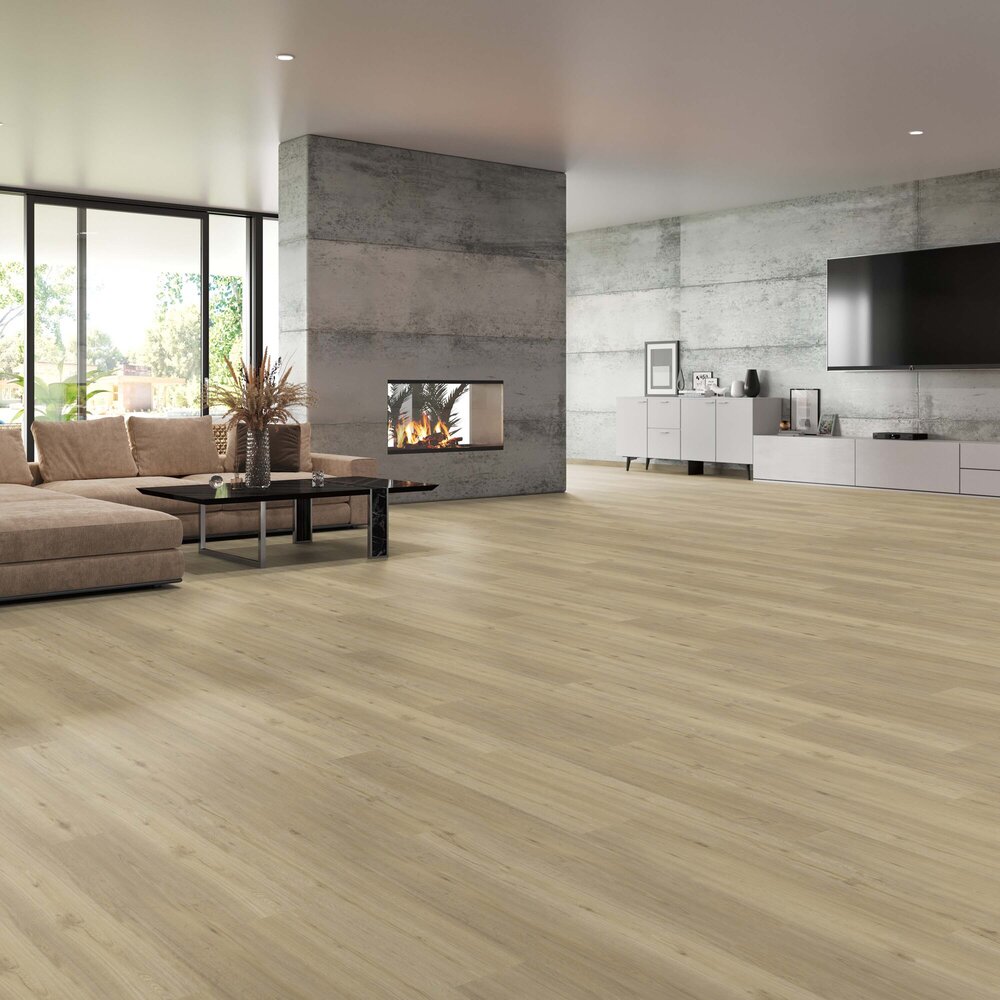 Vinyl Tilo Oak Safari with click system and impact sound insulation