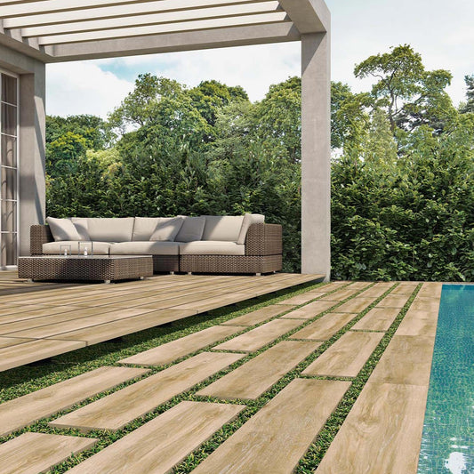 Terrassenplatten Holz-Optik  Format 30X120.5X2cm