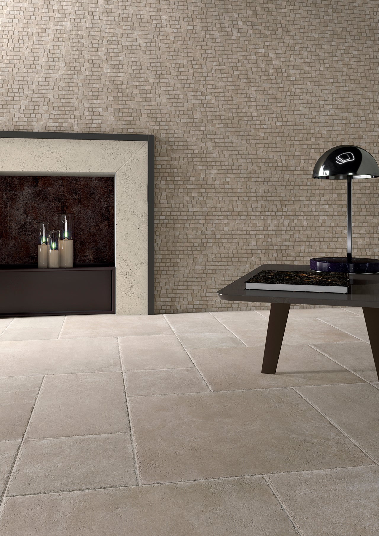Castelli vanilla - Fliesen Steinoptik von Isla Tiles Italien - römischer Verband