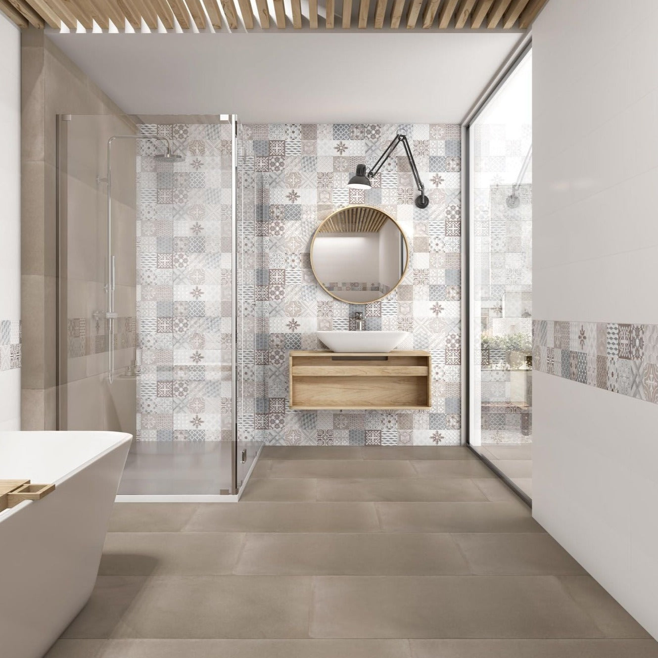 Castrovillari pearl 75X75cm Tau Ceramica Zement-Optik