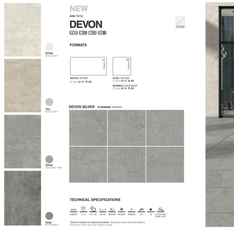 Devon outdoor cement look 2cm thickness