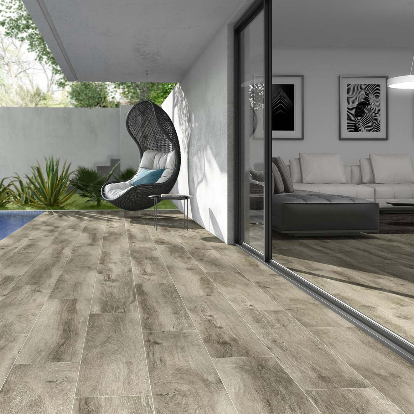 Terrassenplatten Holz-Optik Format 30X120.5X2cm