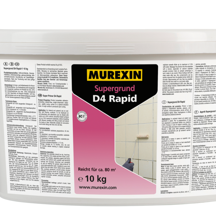 Supergrund D4 Rapid Murexin - Grundierung als Haftbrücke für Fliese auf Fliese
