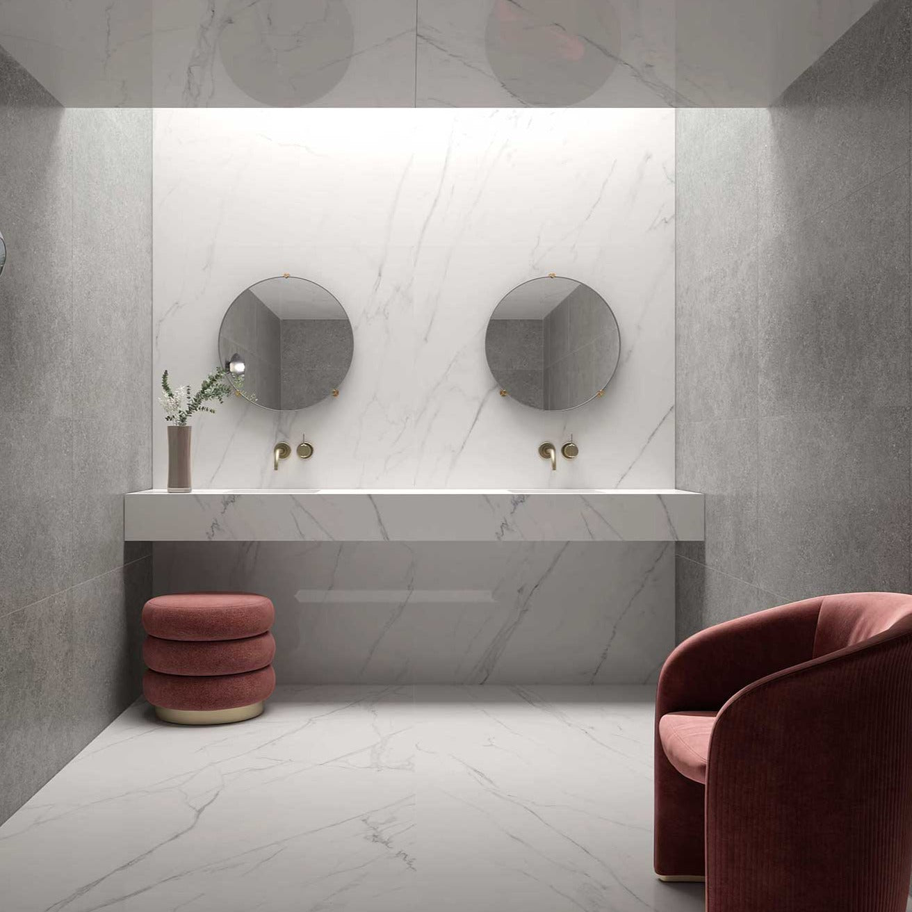Feinsteinzeug Varenna Carrara Marmor-Optik Großformate