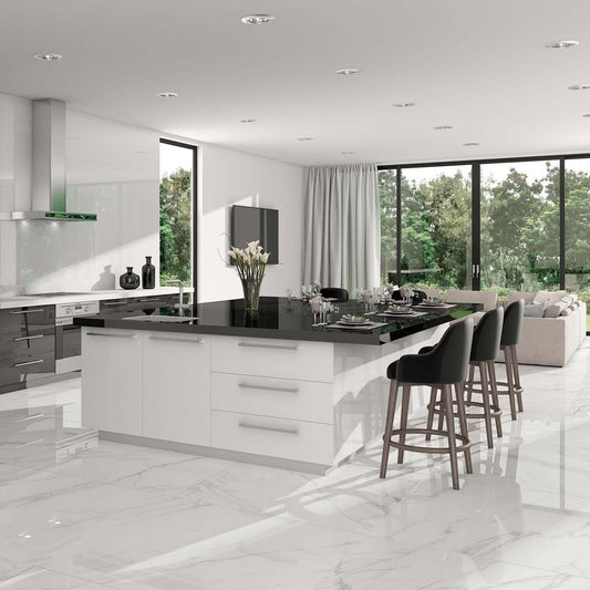 Varenna Carrara marble look porcelain stoneware large formats