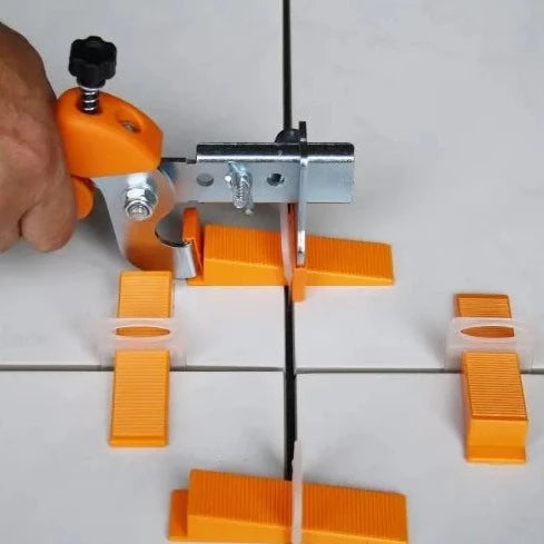 Nivelliersystem 500 Clips/Laschen (2mm) + 100 Keile + 1 Nivellierzange