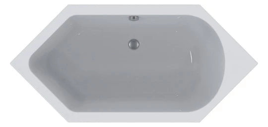 Acryl-Einbau-Badewanne weiß 190x90x46,5cm Sanibel Sechseckig