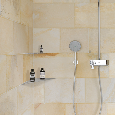 Eckablage Dusche aus Edelstahl - Blanke - Platz für Shampoo