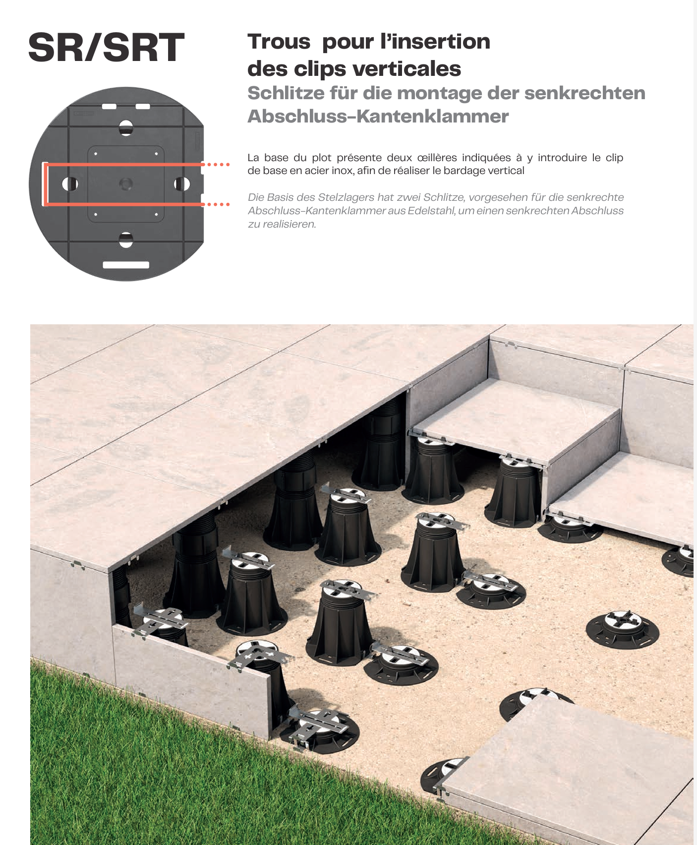 Stelzlager – für Aluminium-Unterkonstruktion & WPC-Dielen– Eterno SE