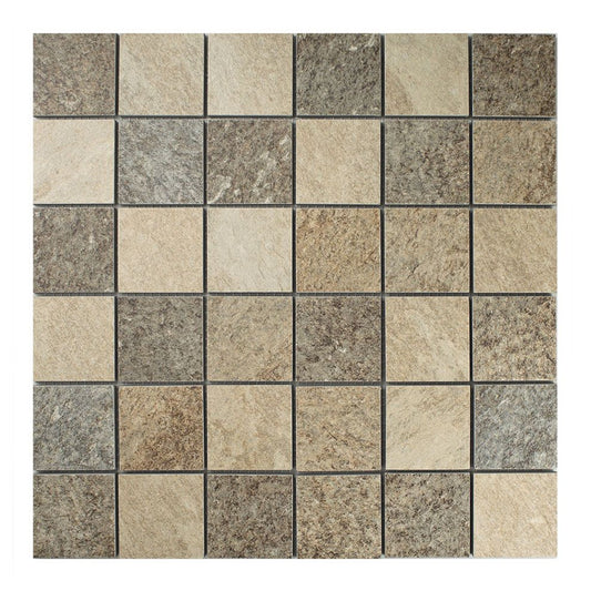 Mosaik Fliesen - ARDESIA 4,8x4,8cm Sand Netz 30x30cm