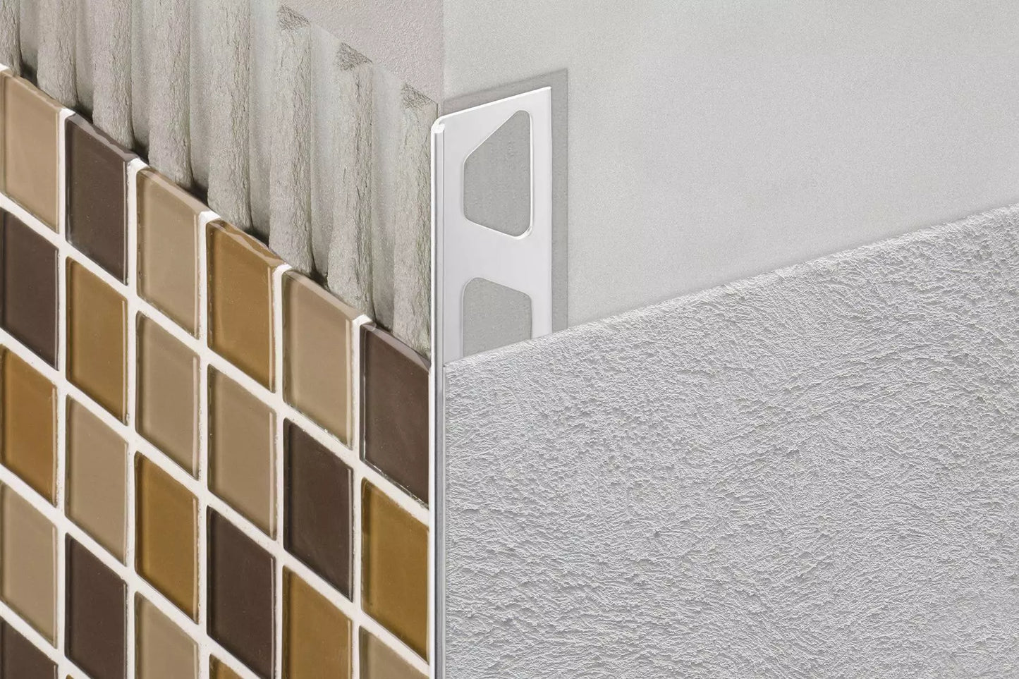 Angle end profile, shiny stainless steel 3m 