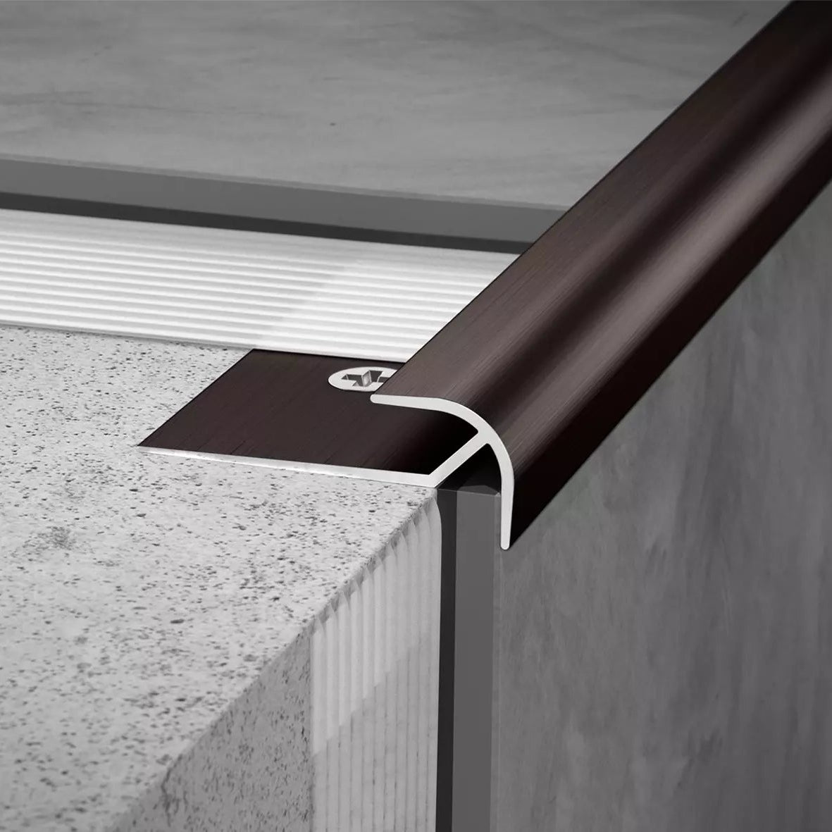 Angle end profile, shiny stainless steel 3m 