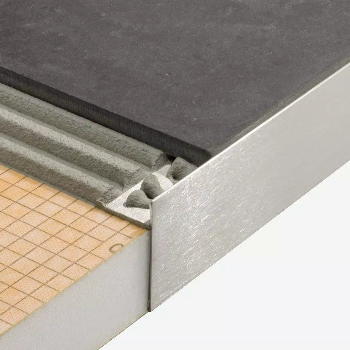Angle end profile, shiny stainless steel 3m 