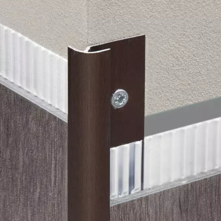Angle end profile, shiny stainless steel 3m 