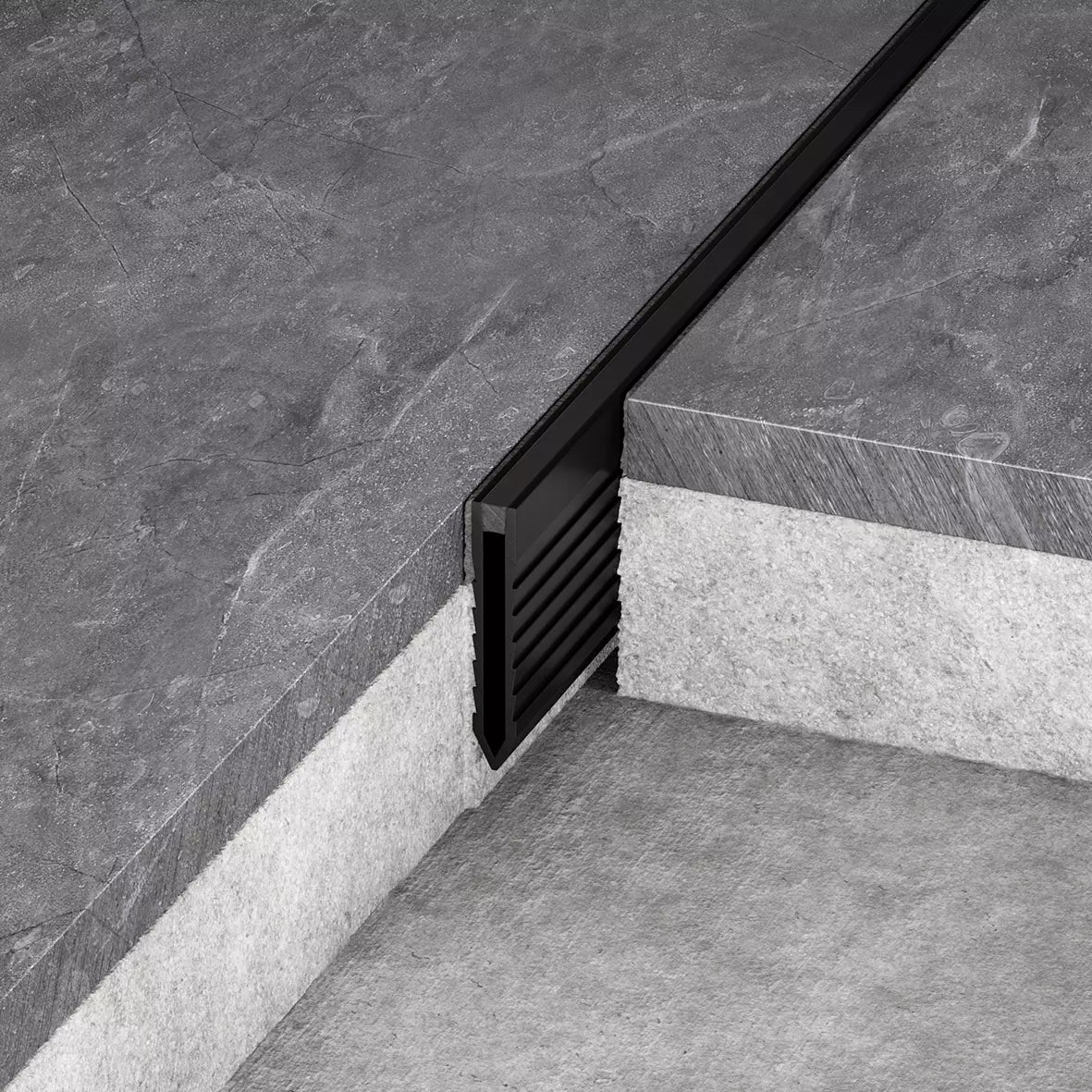 Schlüter-DILEX-MOP Profile - Ein Dehnfugenprofil mit stabilen gezahnten Seitenwänden aus Hart PVC-Regenerat