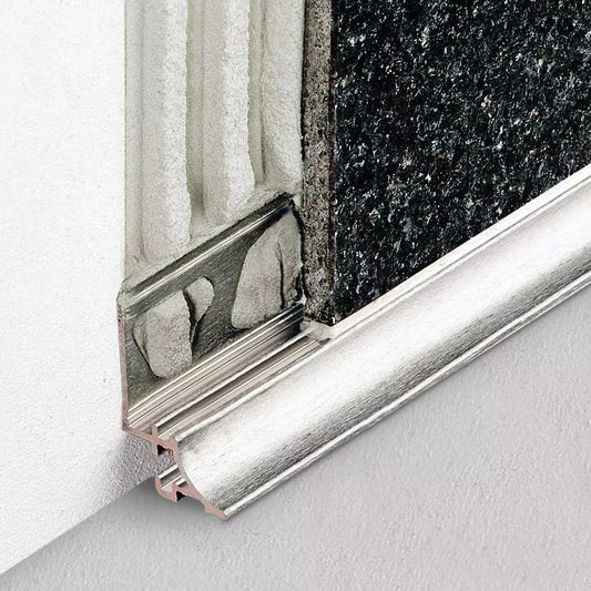 Angle end profile, shiny stainless steel 3m 