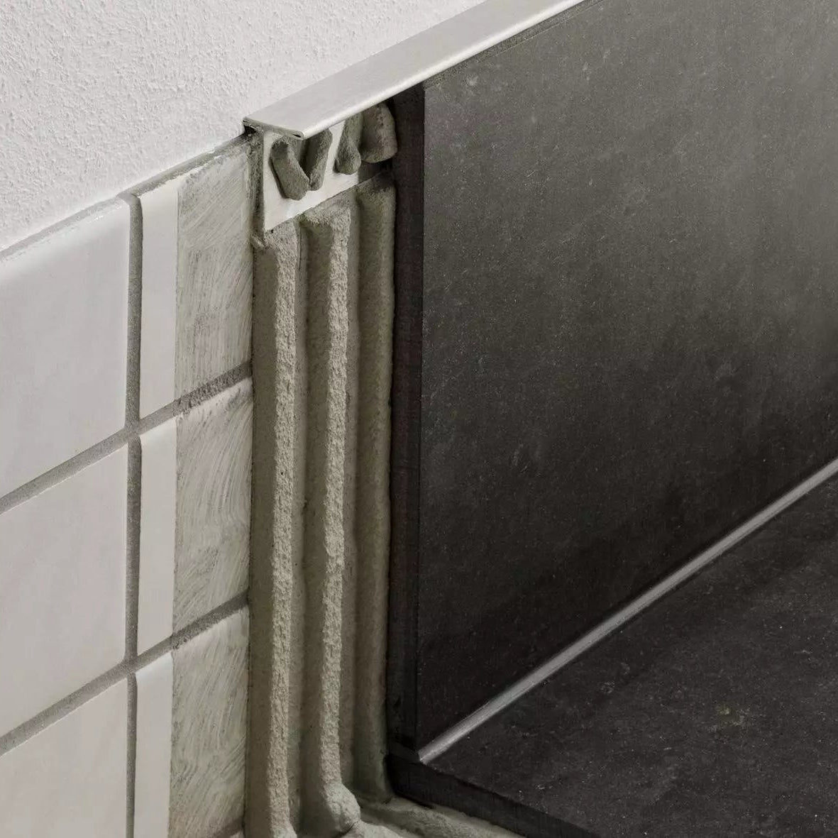 Angle end profile, shiny stainless steel 3m 