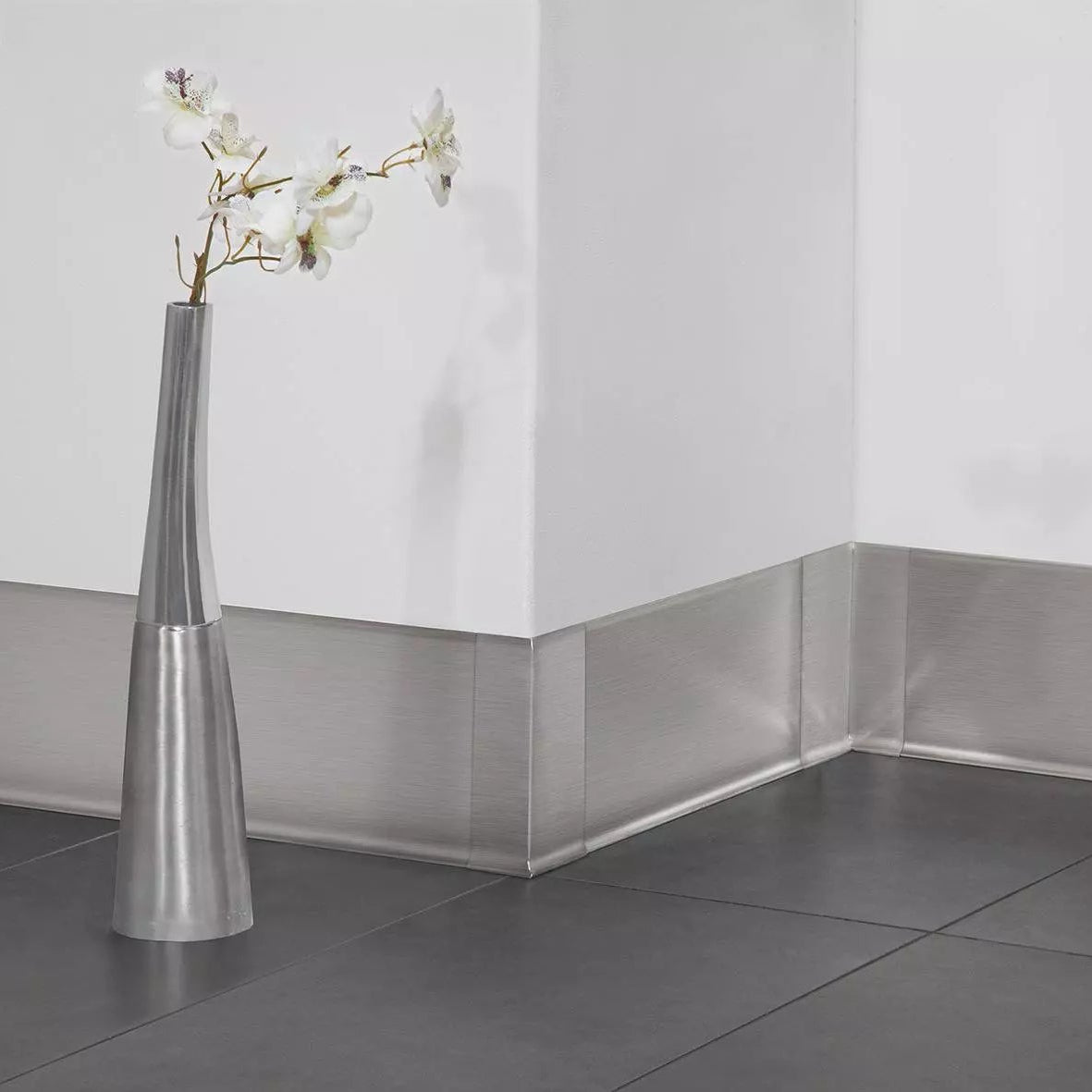 Angle end profile, shiny stainless steel 3m 
