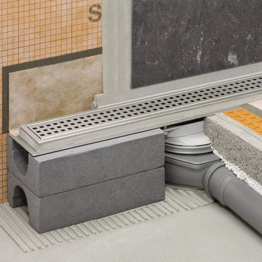Schlüter-KERDI-LINE-H 50 G2 - Komplettes Set für lineare bodenebene Duschen mit einem horizontale Ablauf