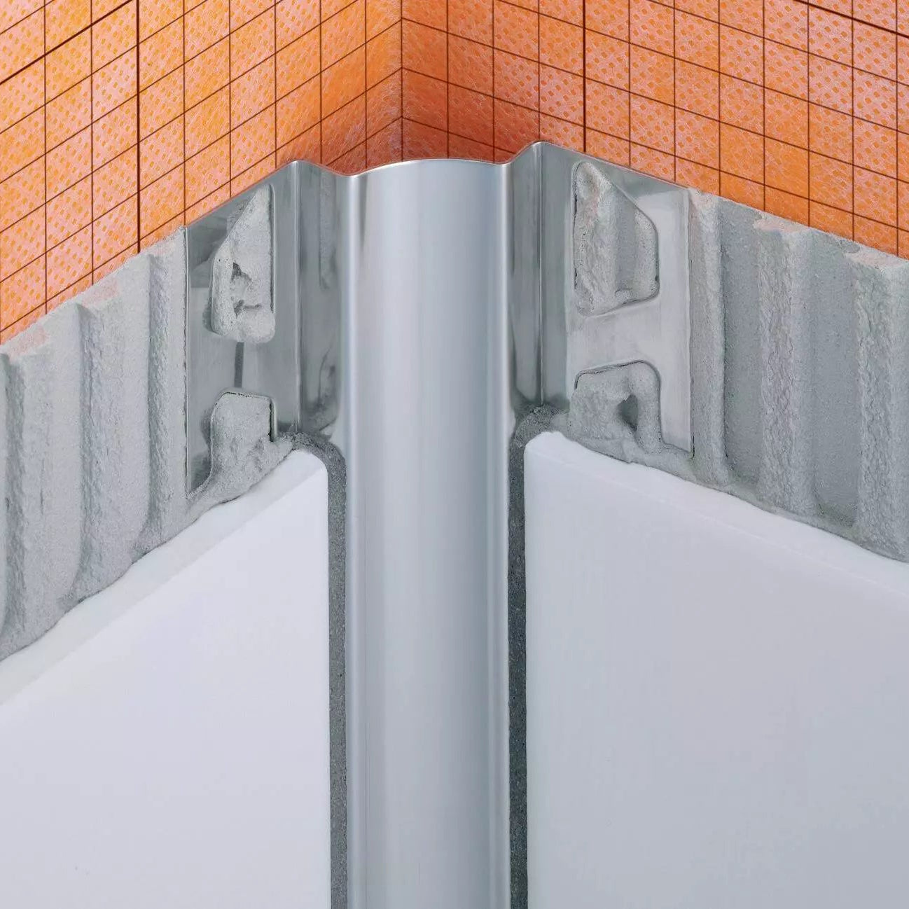 Angle end profile, shiny stainless steel 3m 