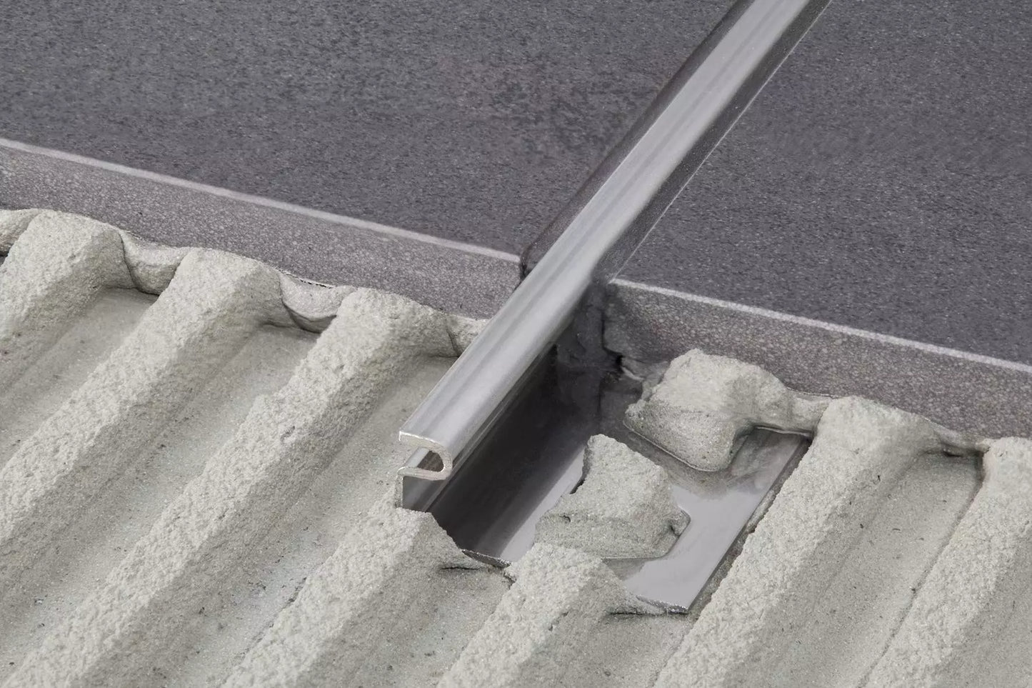 Angle end profile, shiny stainless steel 3m 