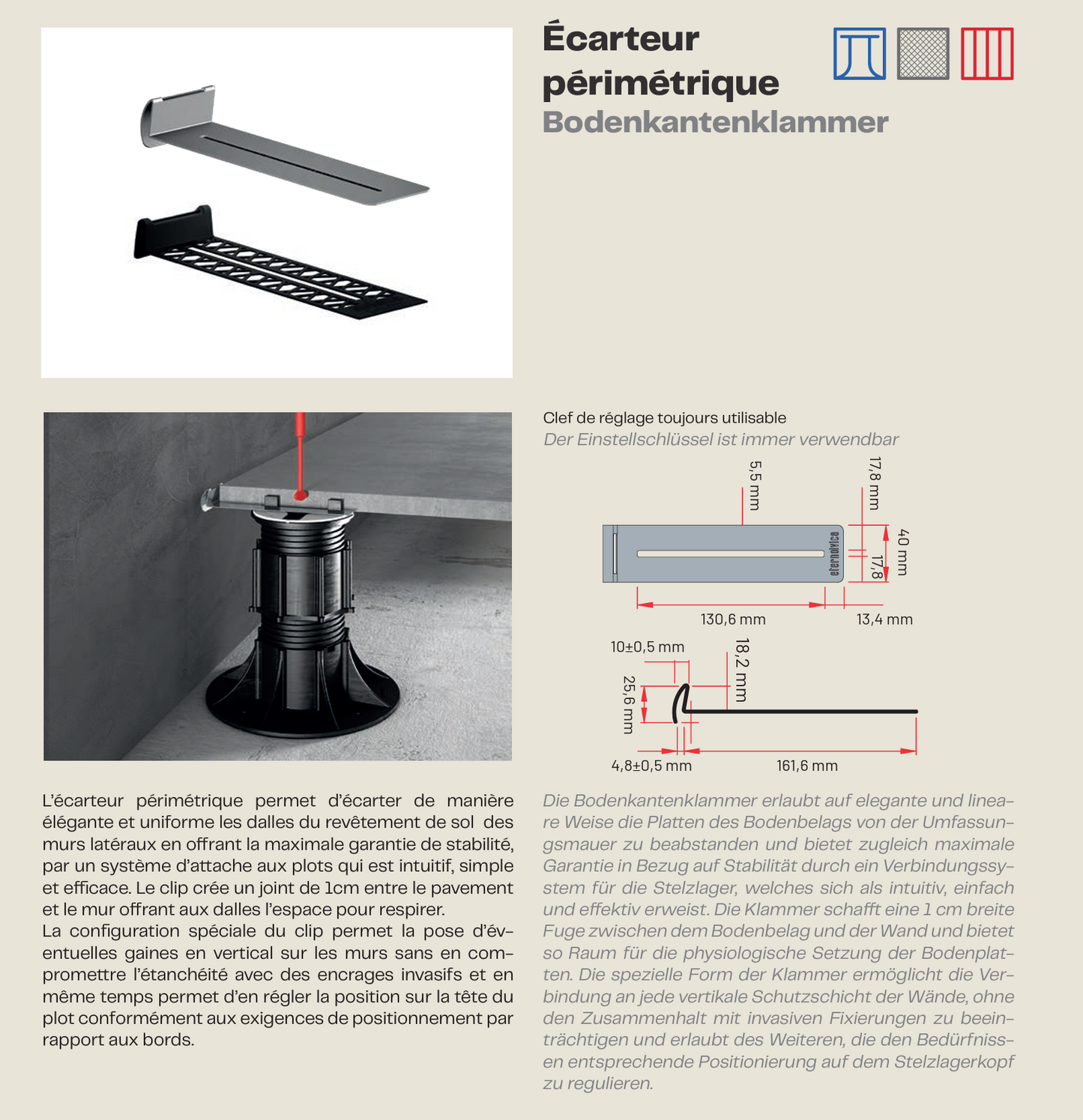Zubehör für Montage von Platten, WPC und Holz auf Aluminium-Balken -Eterno