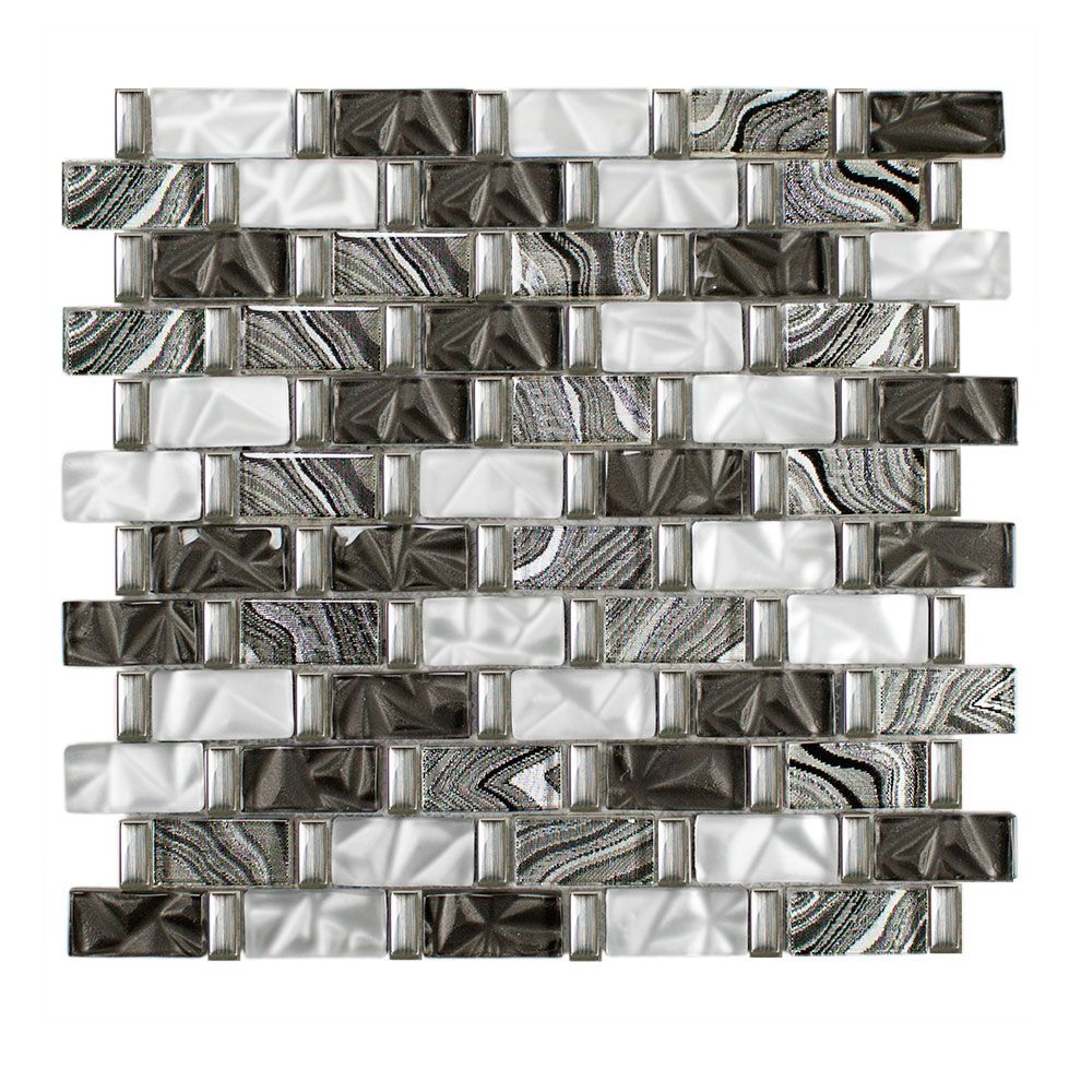 Mosaik Fliesen - Brick STELLINA gris Netz 30x31cm