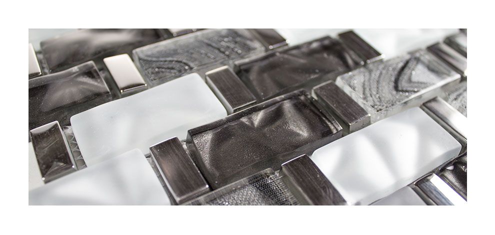 Mosaik Fliesen - Brick STELLINA gris Netz 30x31cm