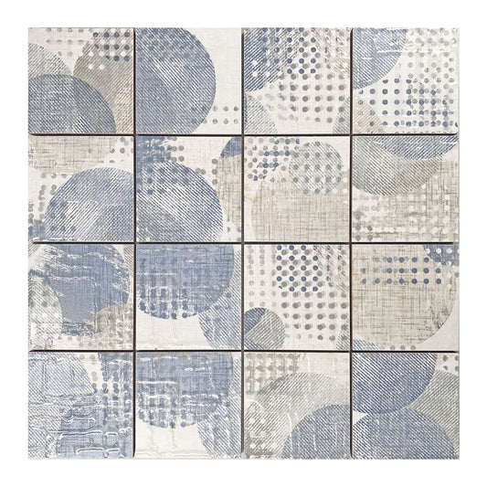 Mosaik Fliesen - Casa Perla azzurro 7,5x7,5cm Netz 30x30cm