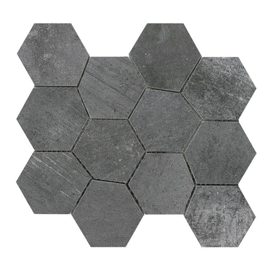 Mosaik Fliesen - Esagona antracite Netz 25,9x22,4cm